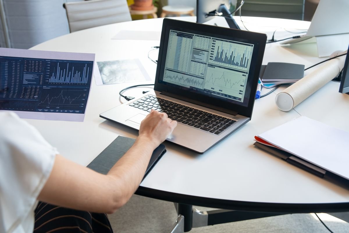 Laptop showing campaign analytics charts